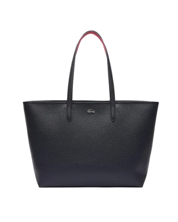Geanta shopper din piele ecologica cu aspect texturat Anna Petit, Albastru inchis