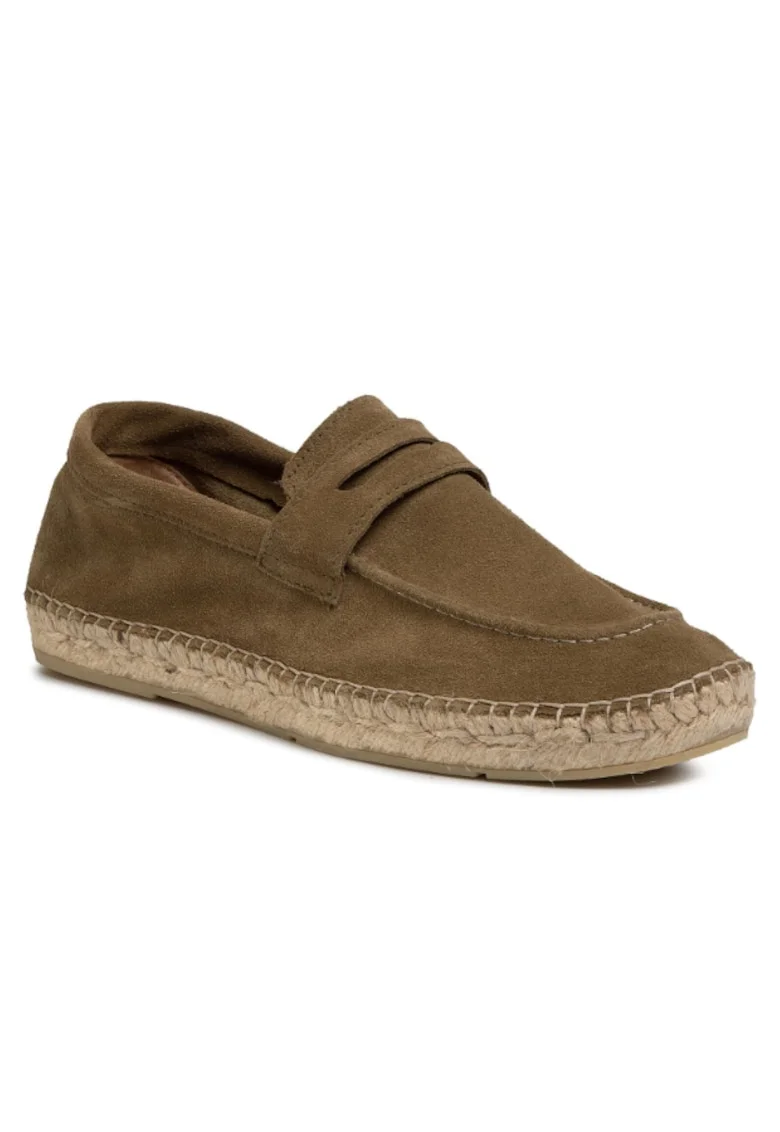 Espadrile barbati,  Piele naturala, Verde