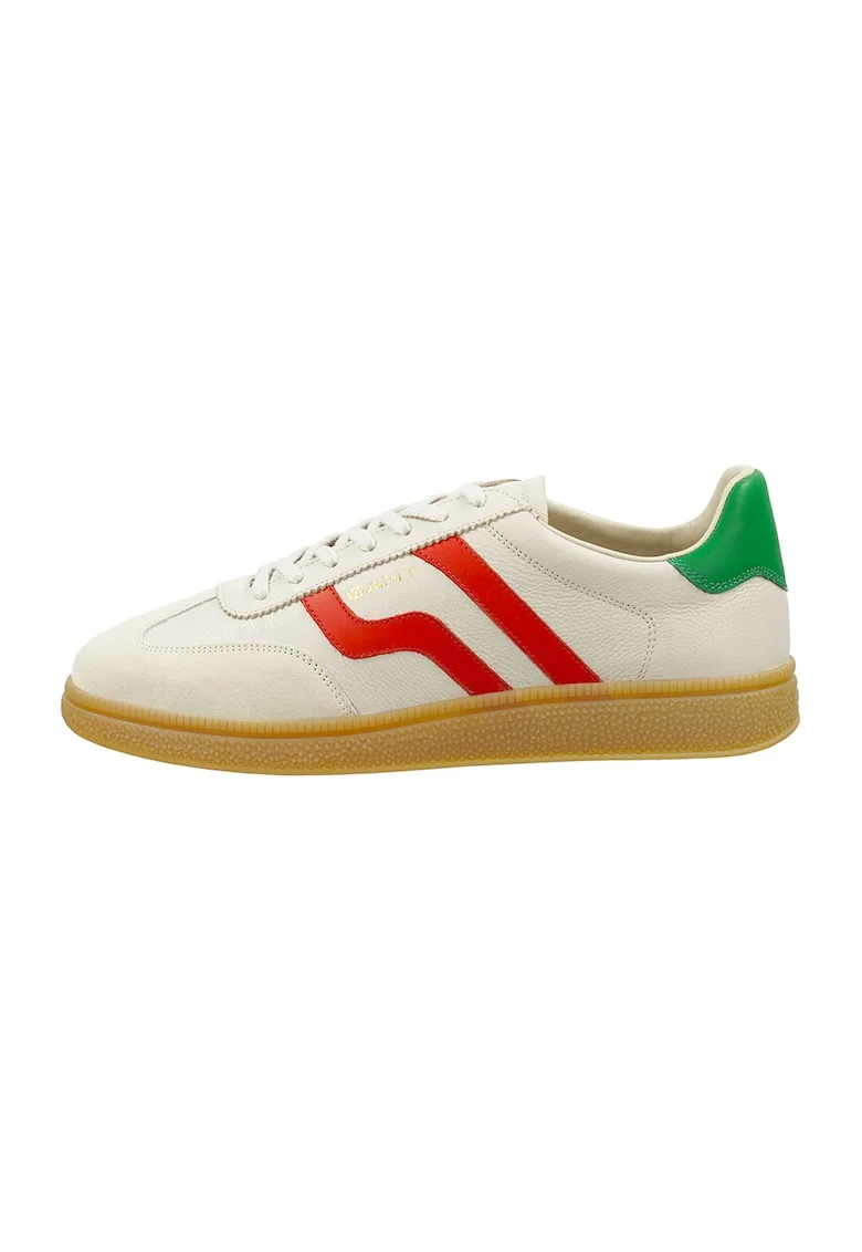 Pantofi sport de piele cu garnituri contrastante Cuzmo, Rosu/Alb fildes