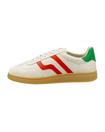 Pantofi sport de piele cu garnituri contrastante Cuzmo, Rosu/Alb fildes