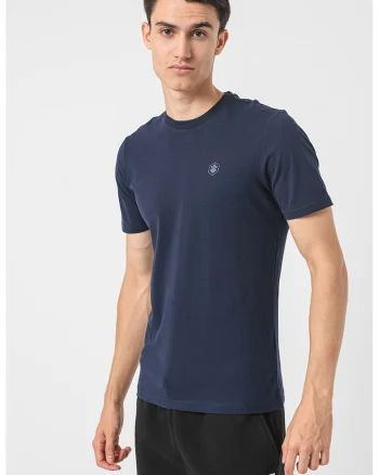 Tricou cu decolteu la baza gatului, Bleumarin