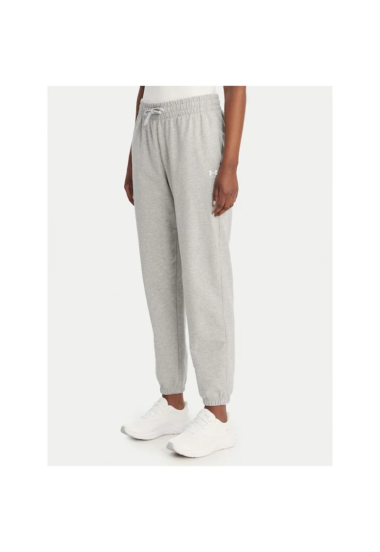 Pantaloni sport dama,  gri, bumbac si elastan,