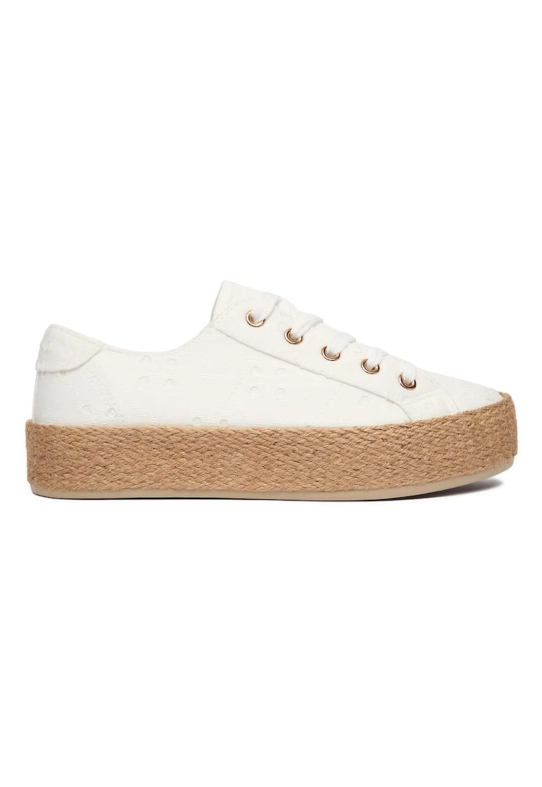 Espadrile dama,  alb, material textil,