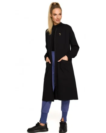 Blazer de dama  Cu fermoar, Bumbac, Elastan, Negru