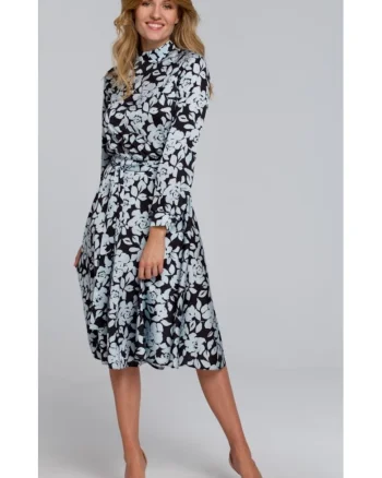 Rochie de dama Model elegant, Poliester, Negru, Albastru