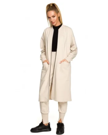 Blazer de dama  Cu fermoar, Bumbac, Elastan, Bej