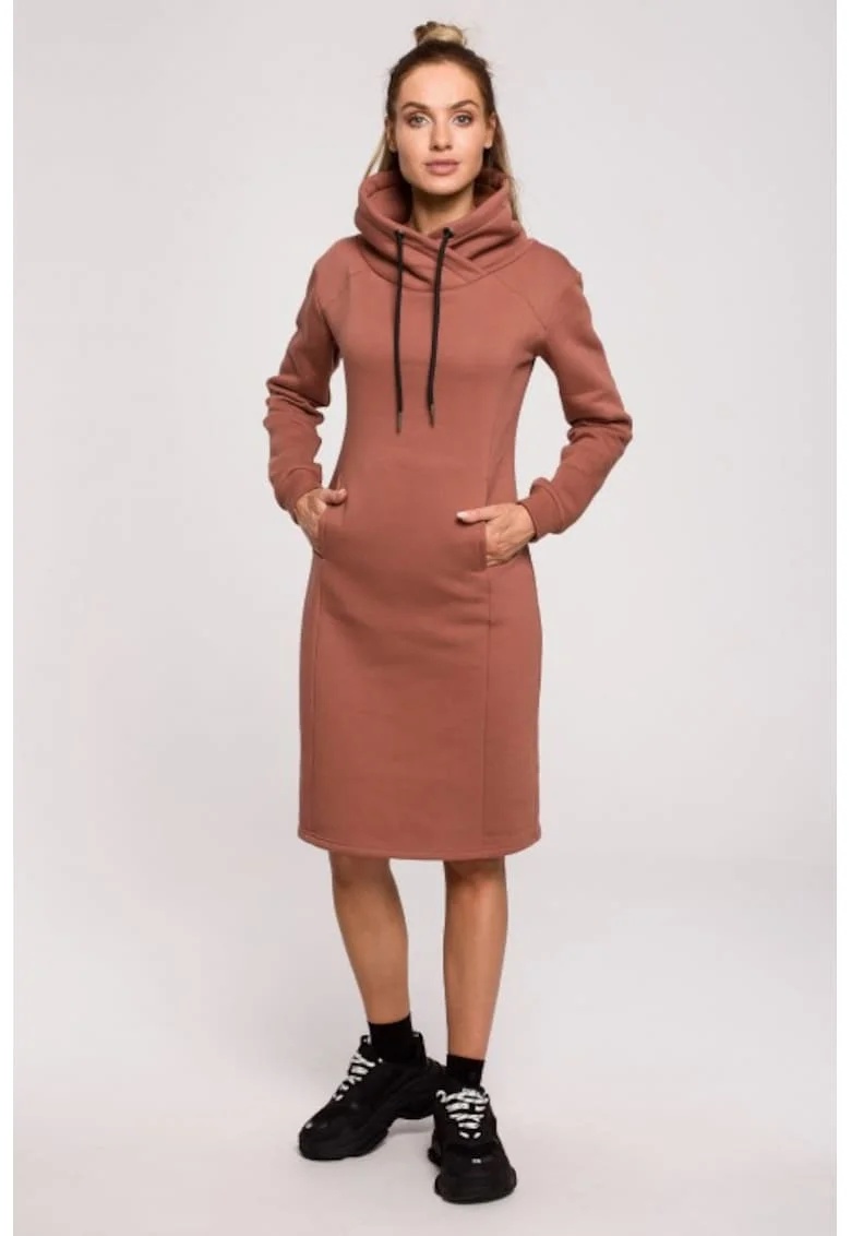 Rochie cu guler inalt,, Maro