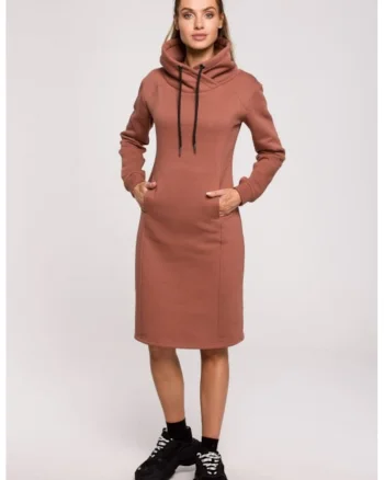 Rochie cu guler inalt,, Maro
