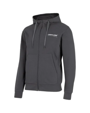 Hanorac sport barbati  gluga ajustabila, fermoar complet, bumbac/poliester, gri
