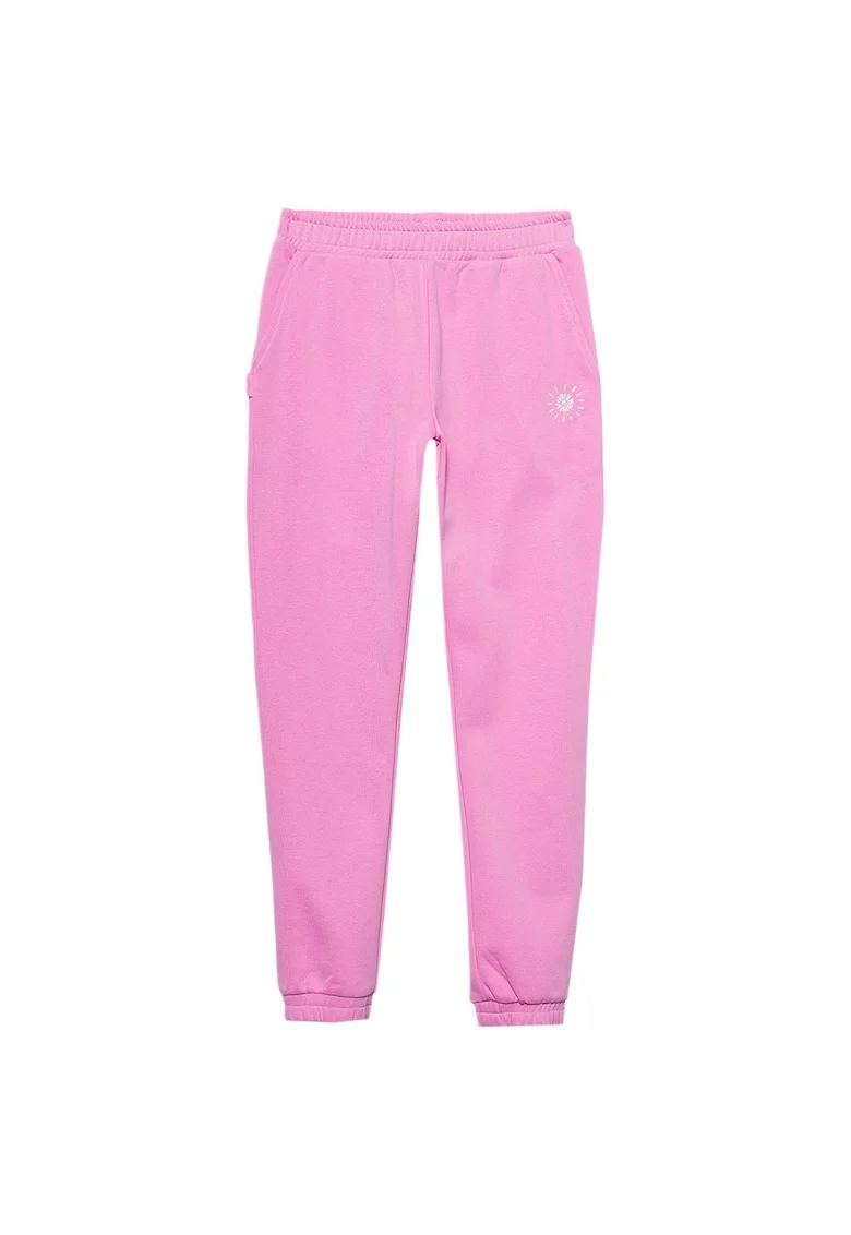 Pantaloni sport copii  croiala regulata, doua buzunare laterale, elasticitate, bumbac/poliester, roz