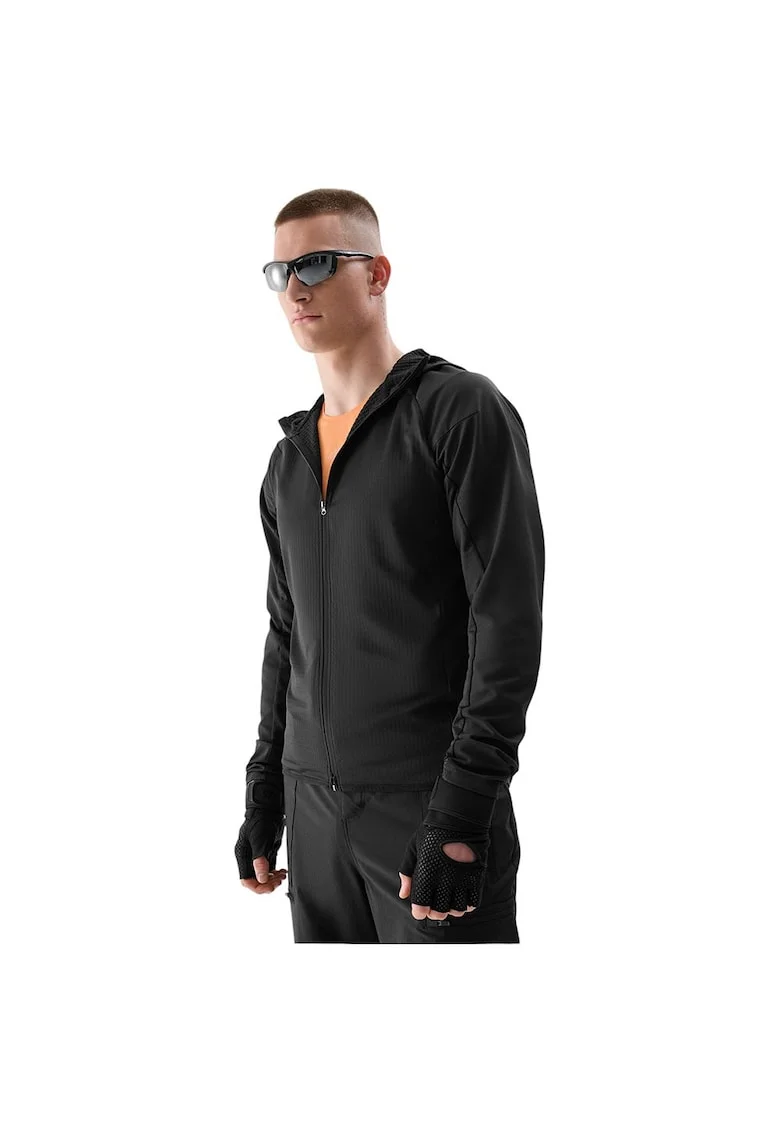 Jacheta de ciclism  barbati, impermeabila, respirabila, neagra, poliester-elastan,