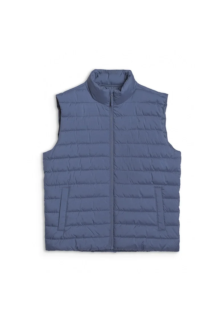 Vesta sport  puf sintetic, guler inalt, bleumarin