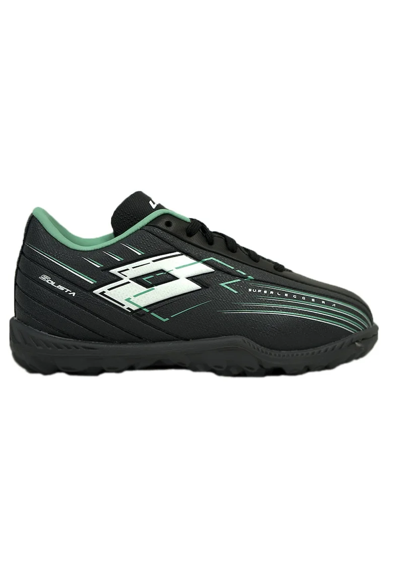 Ghete fotbal copii  Solista 700 VIII TF JR, sintetic, TURF, confortabile, pentru gazon artificial, negru
