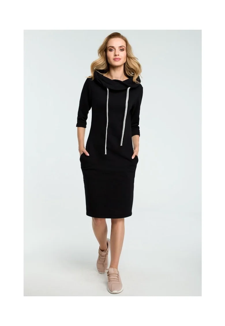 Rochie de trening dreapta cu guler, Negru