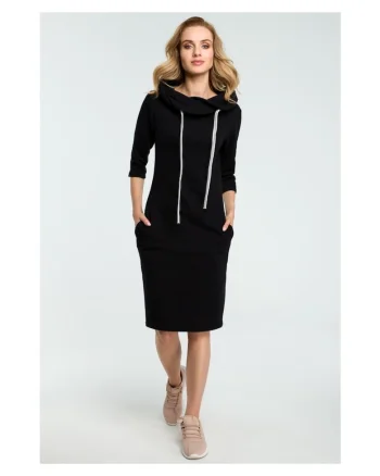 Rochie de trening dreapta cu guler, Negru