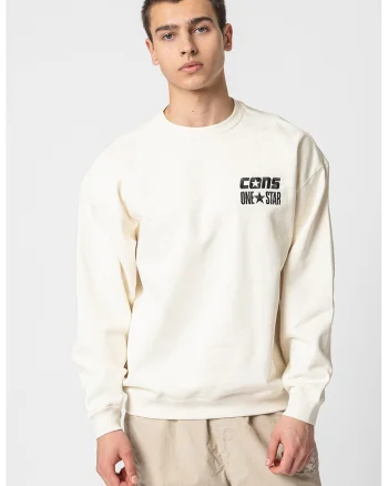 Bluza lejera de trening din amestec de bumbac cu logo, Crem
