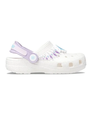 Saboti slingback Frozen, Alb/Lila