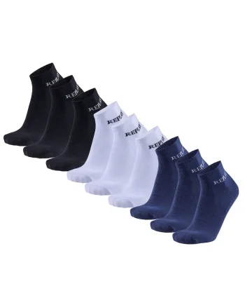 Set de sosete scurte unisex - 9 perechi, Alb/Negru/Albastru