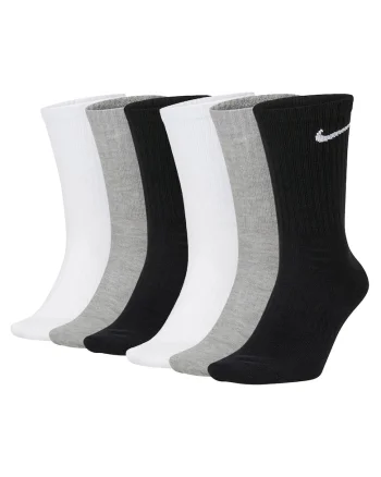 Set de sosete unisex cu amortizare pentru antrenament - 6 perechi, Alb/Negru/Gri