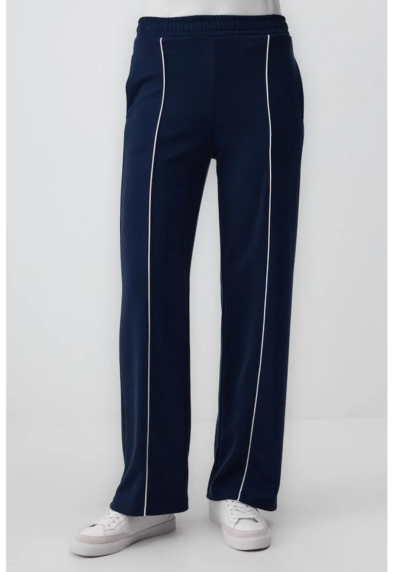 Pantaloni din trening din amestec de modal cu buzunare laterale, Bleumarin