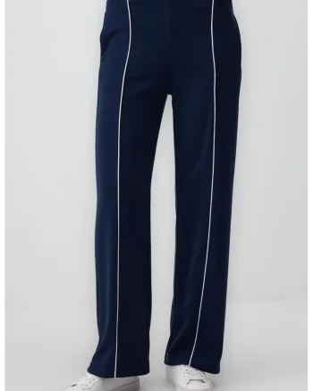 Pantaloni din trening din amestec de modal cu buzunare laterale, Bleumarin