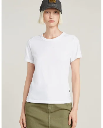 Tricou cambrat de bumbac organic cu maneci pliabile, Alb