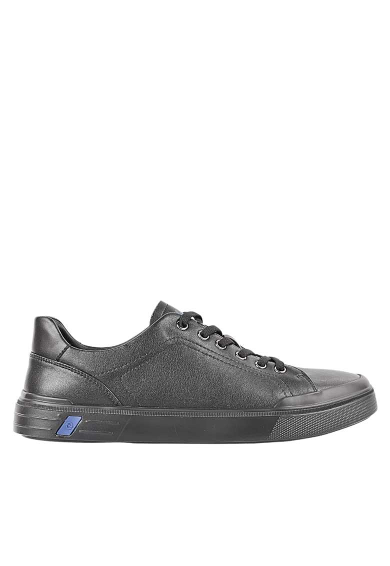 Pantofi sport, barbati,  RE929-12 negru, piele naturala, Negru
