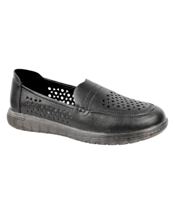Pantofi casual, dama, FORMAZIONE, GA 2314 negru, piele naturala perforata, Negru