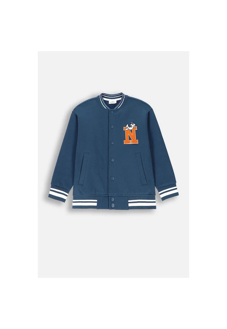 Bluza sport cu buzunare oblice, Albastru