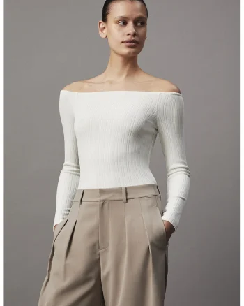 Pantaloni cu croiala ampla si pliuri, Maro taupe deschis