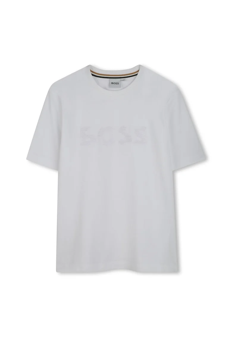 Tricou lejer din bumbac cu model uni, Gri deschis