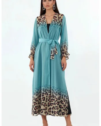 Rochie plaja  maxi, voal multicolor,