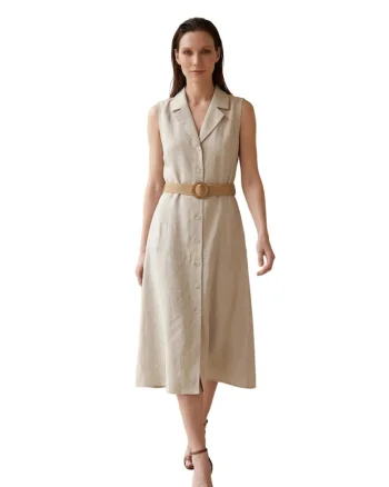 Rochie Camasa Midi,  A-line, Piatra Naturala, Bumbac cu Lycra