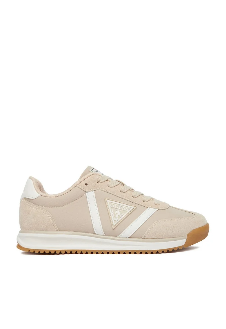 Pantofi sport dama  bej/alb, material textil si sintetic, design modern si confortabil