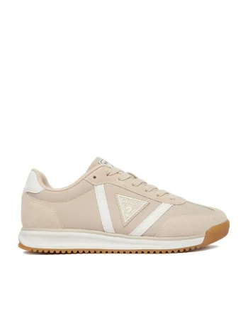 Pantofi sport dama  bej/alb, material textil si sintetic, design modern si confortabil