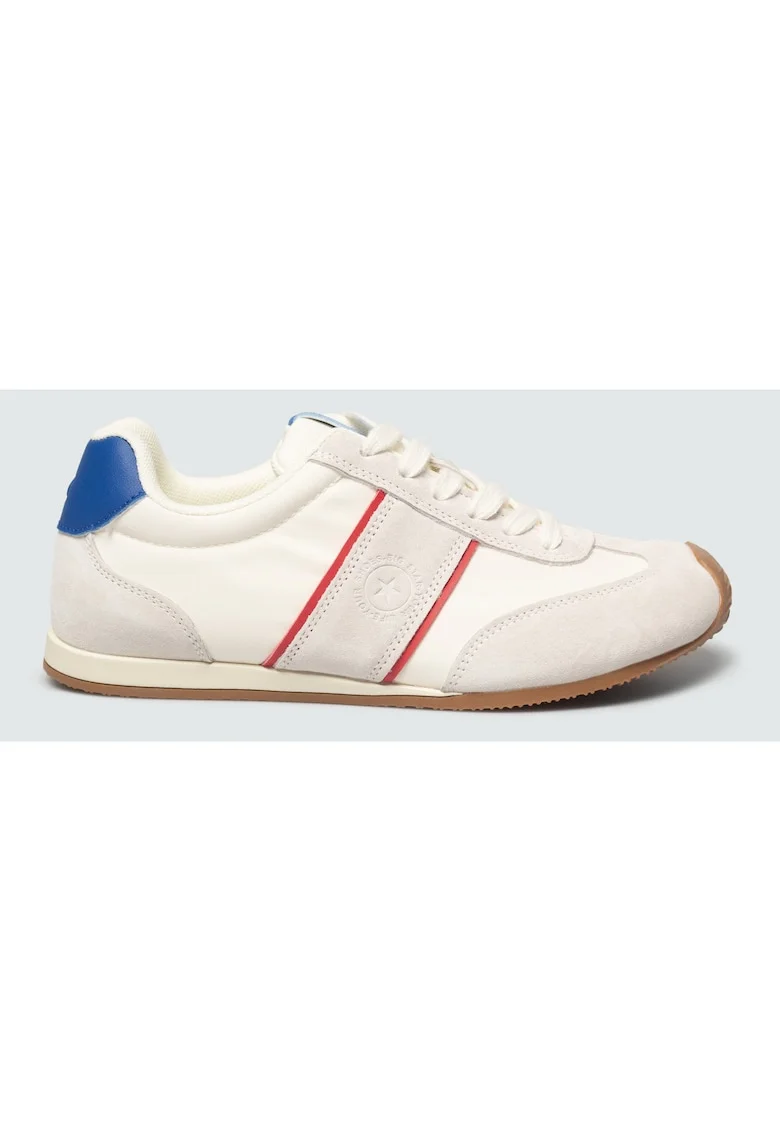 Pantofi sport din material textil cu insertii din piele intoarsa