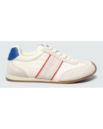 Pantofi sport din material textil cu insertii din piele intoarsa