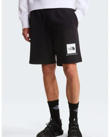 Pantaloni scurti cu snur de ajustare si logo Box, Alb/Negru