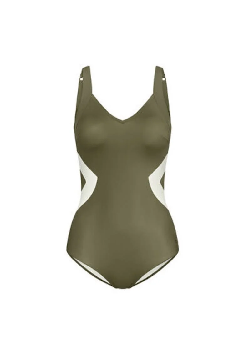 Costum de baie dama  10214522, Poliamida/Elastan, Negru, Verde