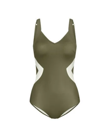 Costum de baie dama  10214522, Poliamida/Elastan, Negru, Verde