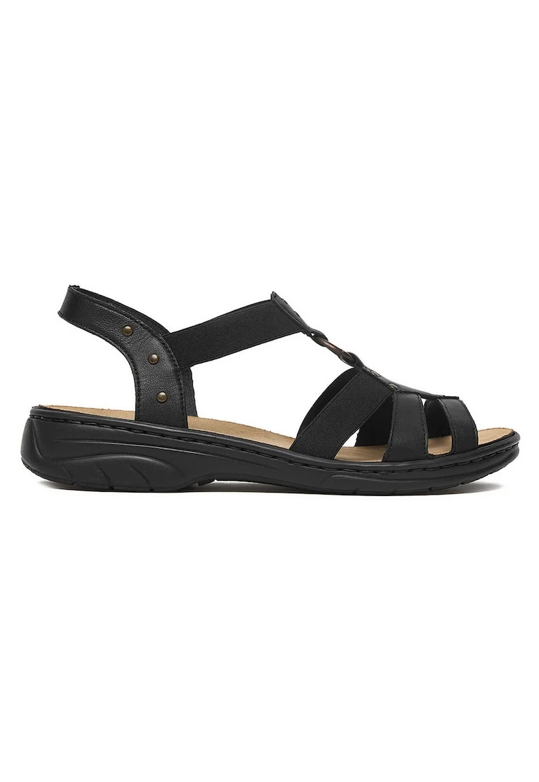 Sandale dama  piele naturala, negru, Negru