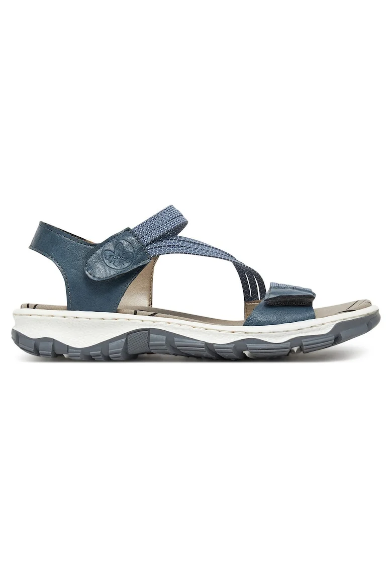 Sandale dama  albastru, textil, inchidere Velcro, Albastru