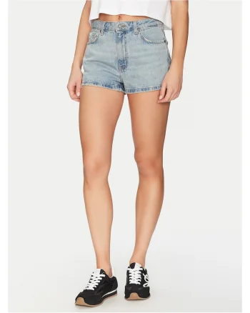 Pantaloni scurti dama,  denim, bumbac/poliester, albastru