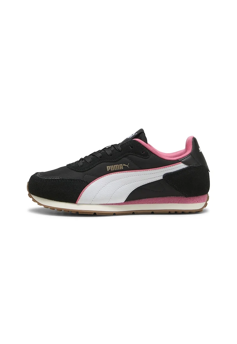 Pantofi sport Miler cu garnituri de piele intoarsa, Negru/Roz deschis/Alb optic