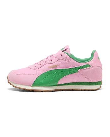 Pantofi sport Miler cu garnituri de piele intoarsa, Verde/Roz pal