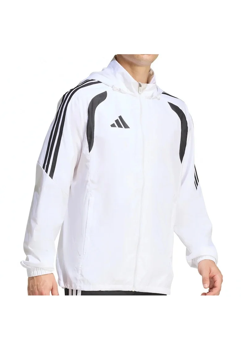 Jacheta de antrenament cu gluga  Tiro 26 Windbreaker, Alb