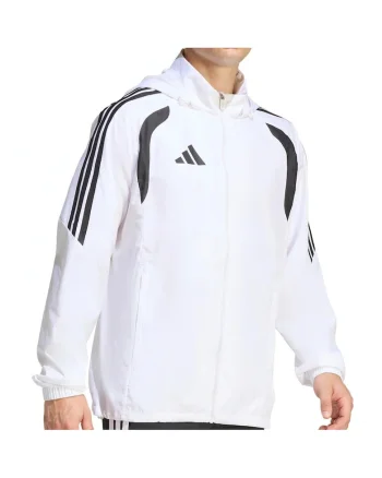 Jacheta de antrenament cu gluga  Tiro 26 Windbreaker, Alb