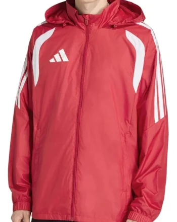 Jacheta de antrenament cu gluga  Tiro 26 Windbreaker, Rosu