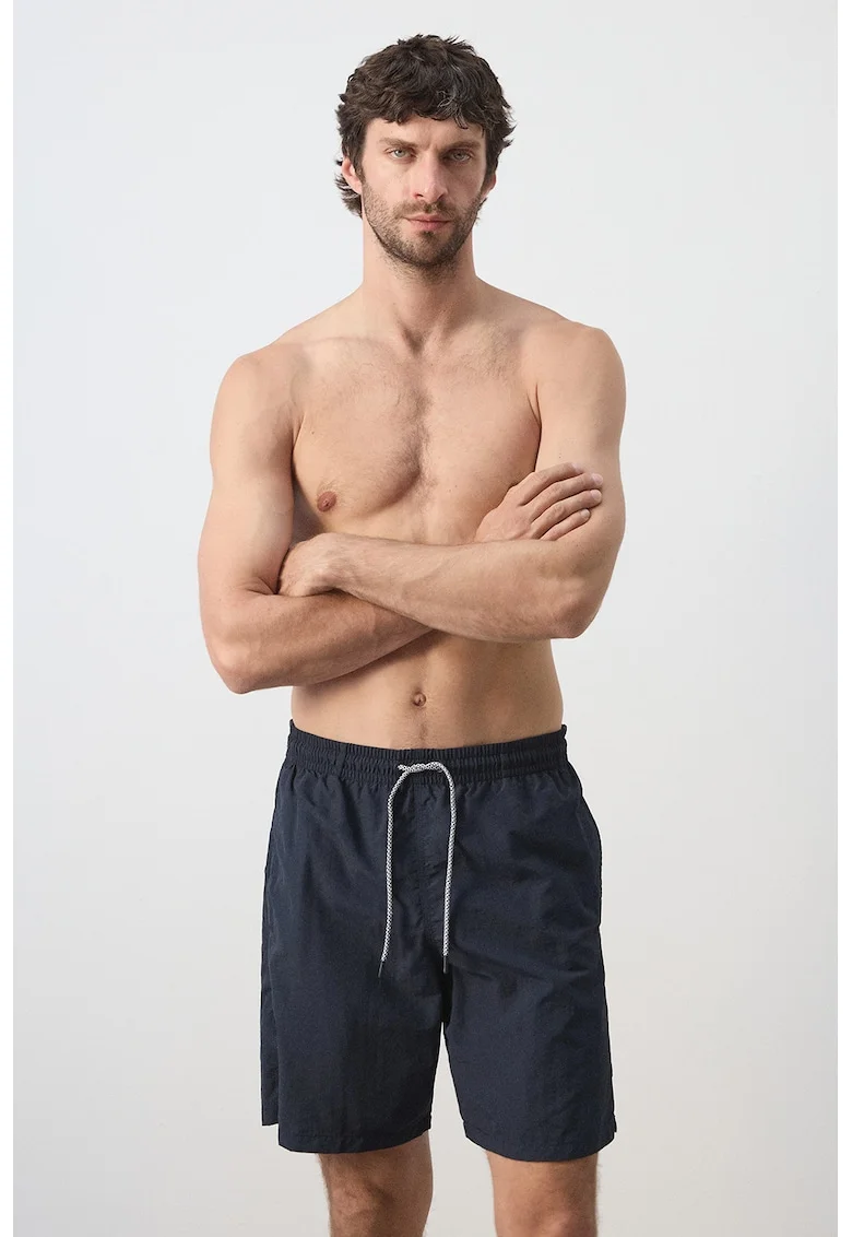Pantaloni scurti de baie cu cuzunar cu clapa pe spate, Albastru ultramarin