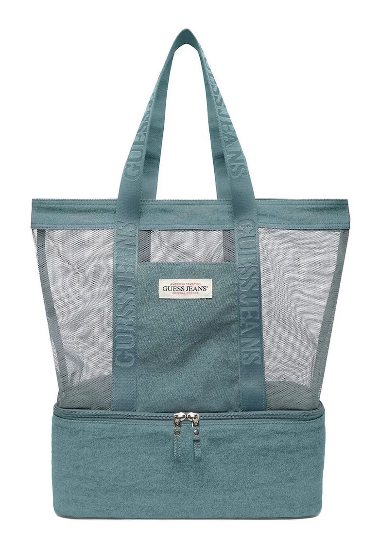 Geanta shopper din plasa, Albastru